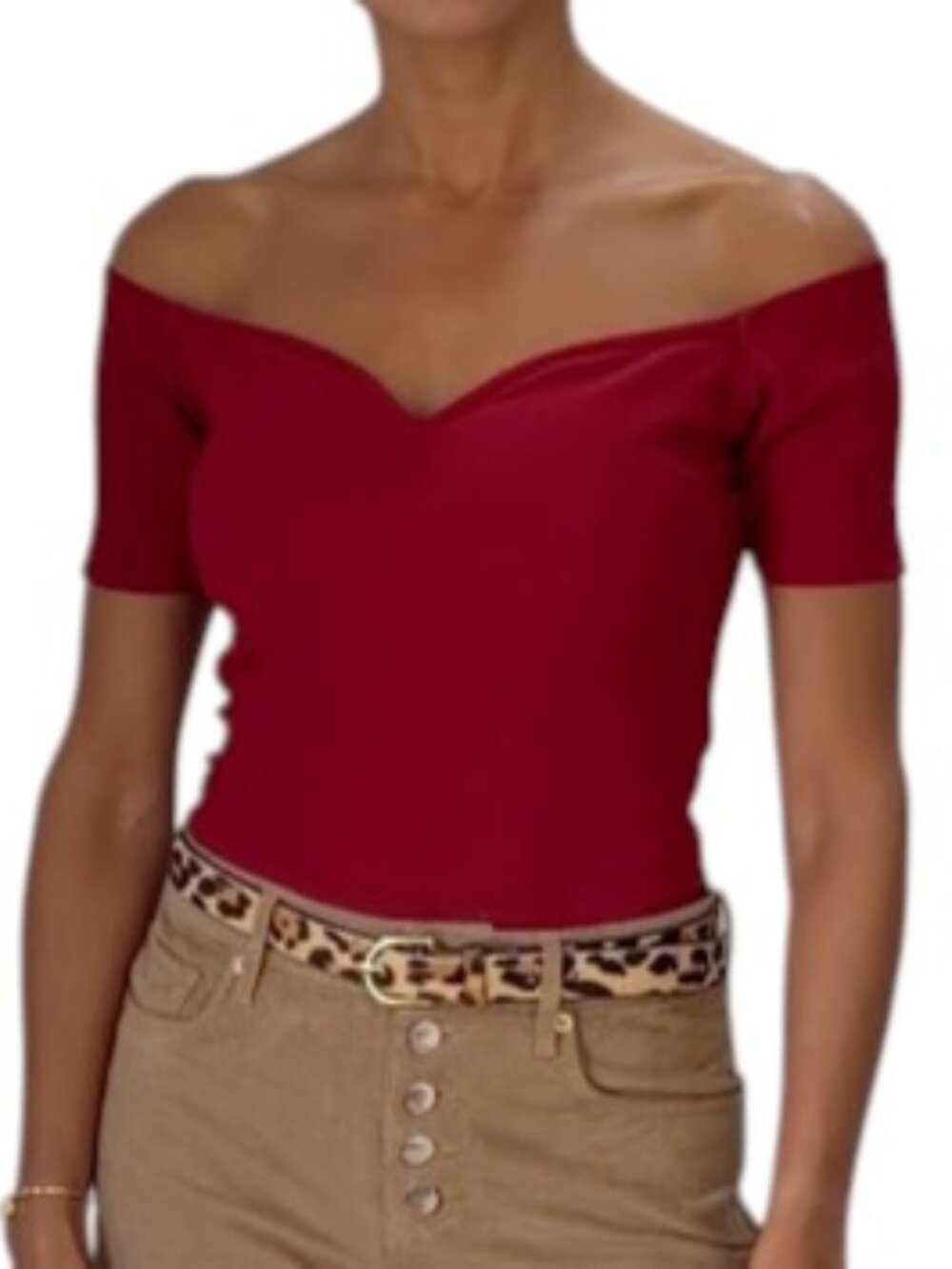 Express Burgundy Off Shoulder Ribbed Bodysuit Notch Neck Size S Petite